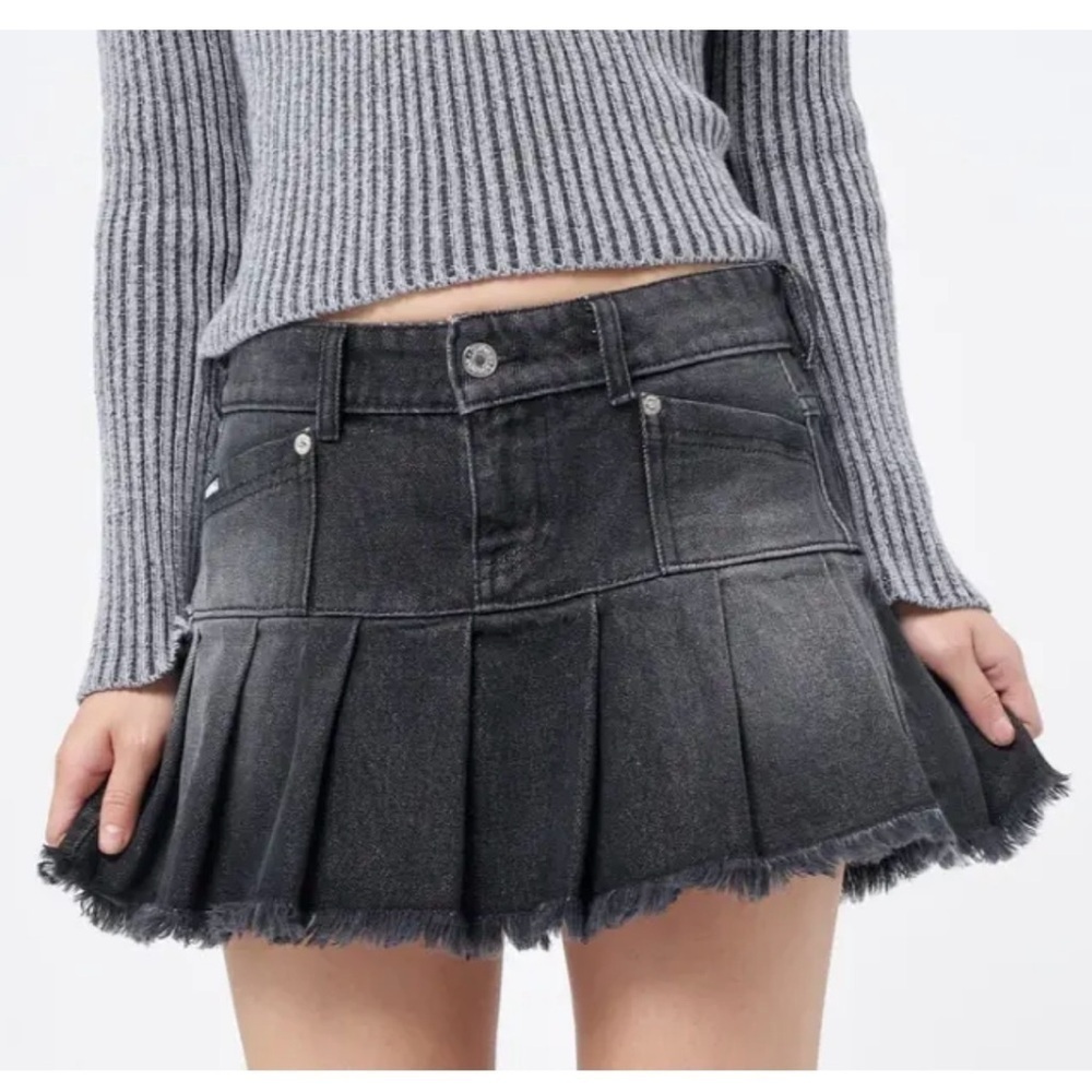 NWT MINGA London NYA BLACK PLEATED MINI SKIRT 38” size 14